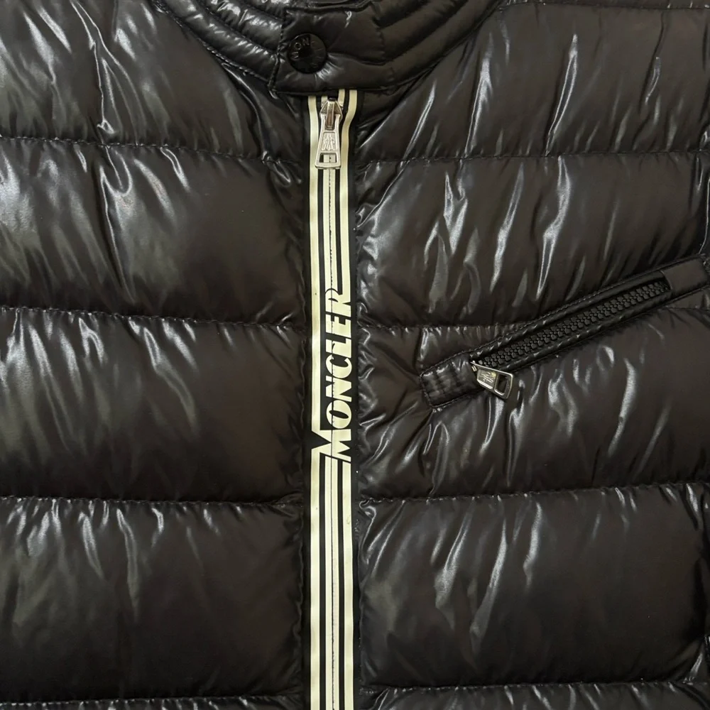 Moncler Shiny Black Puffer Jacket Men Size 3 - Picture 2 of 14